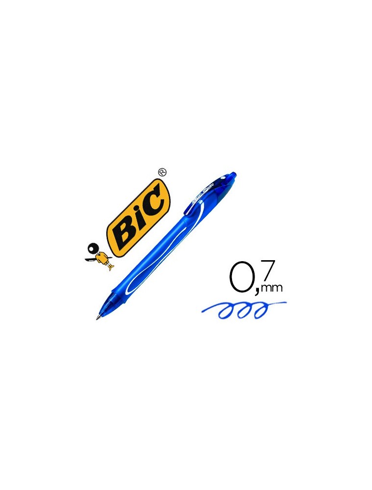 Boligrafo bic gelocity quick dry retractil tinta gel azul punta de 0,7 mm