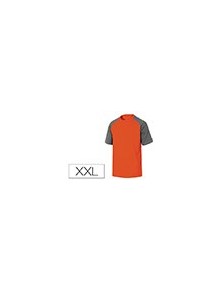 Camiseta de algodon deltaplus color gris naranja talla xxl