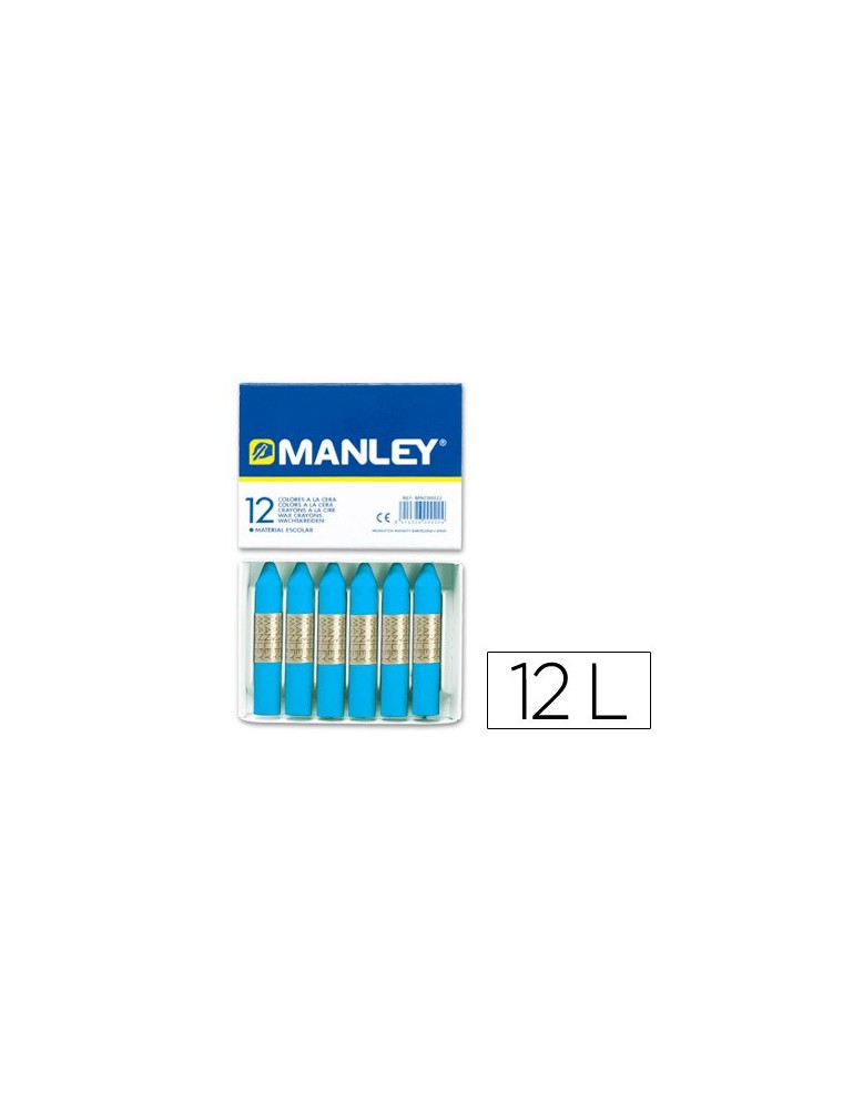 Lapices cera manley unicolor azul cobalto n.20 caja de 12 unidades