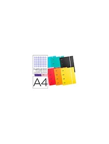 Carpeta con recambio liderpapel a4 cuadro 5 mm 120 hojas 80 g forrada 4 anillas 40 mm redondas