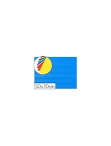 Goma eva ondulada liderpapel 50x70cm 2,2mm de espesor azul claro