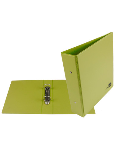 Carpeta de 2 anillas 40 mm redondas liderpapel a5 carton forrado pvc verde pistacho