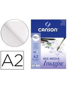 Bloc dibujo multitecnicas canson imagine din a2 encolado liso 42x59,4 cm 50 hojas 200 gr