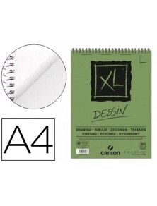 Bloc dibujo canson xl dessin din a4 liso microperforado espiral 21x29,7 cm 50 hojas 160 gr