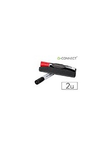 Borrador q-connect magnetico con rotulador rojo y negro para pizarra blanca