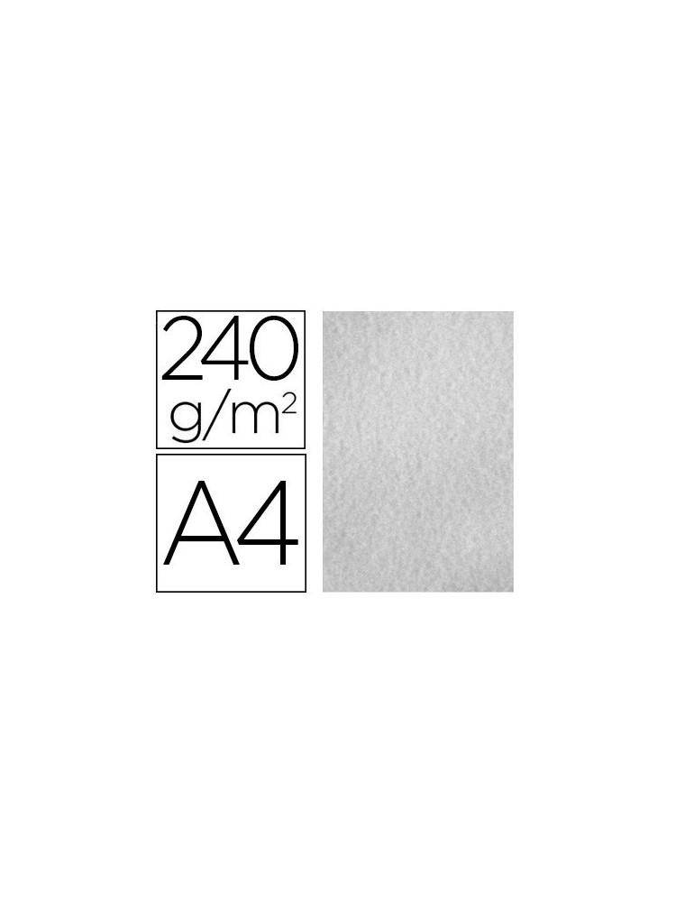 Papel color liderpapel pergamino a4 240gm2 gris pack de 25 hojas