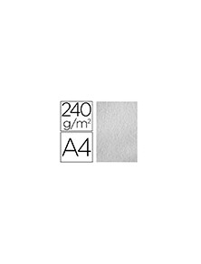 Papel color liderpapel pergamino a4 240gm2 gris pack de 25 hojas