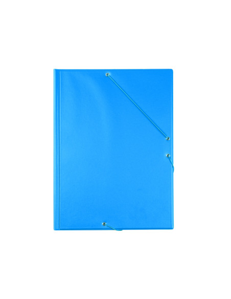 Carpeta liderpapel gomas folio 3 solapas carton forrado pvc azul