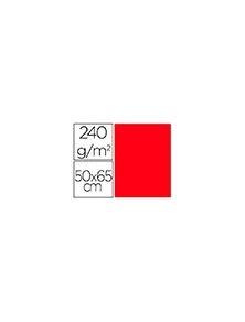 Cartulina liderpapel 50x65 cm 240gm2 rojo navidad paquete de 25 unidades