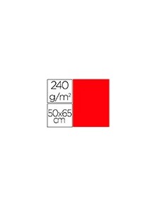 Cartulina liderpapel 50x65 cm 240gm2 rojo paquete de 25 unidades