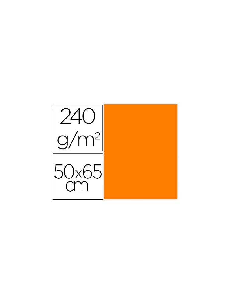 Cartulina liderpapel 50x65 cm 240gm2 naranja paquete de 25 unidades