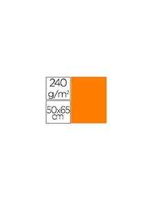 Cartulina liderpapel 50x65 cm 240gm2 naranja paquete de 25 unidades