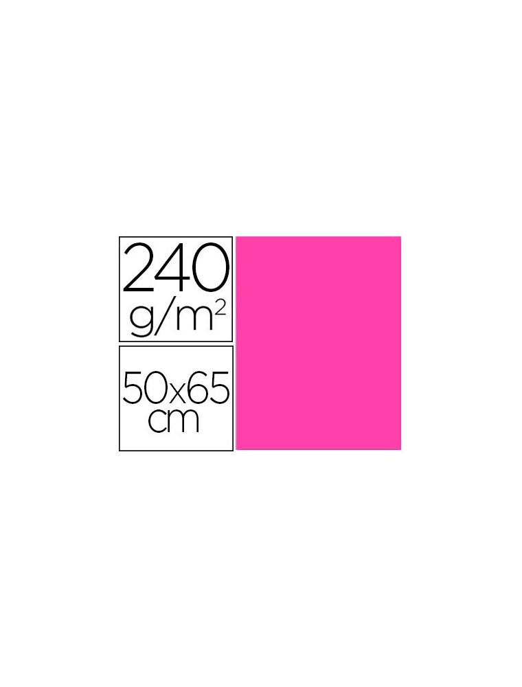 Cartulina liderpapel 50x65 cm 240gm2 fucsia paquete de 25 unidades