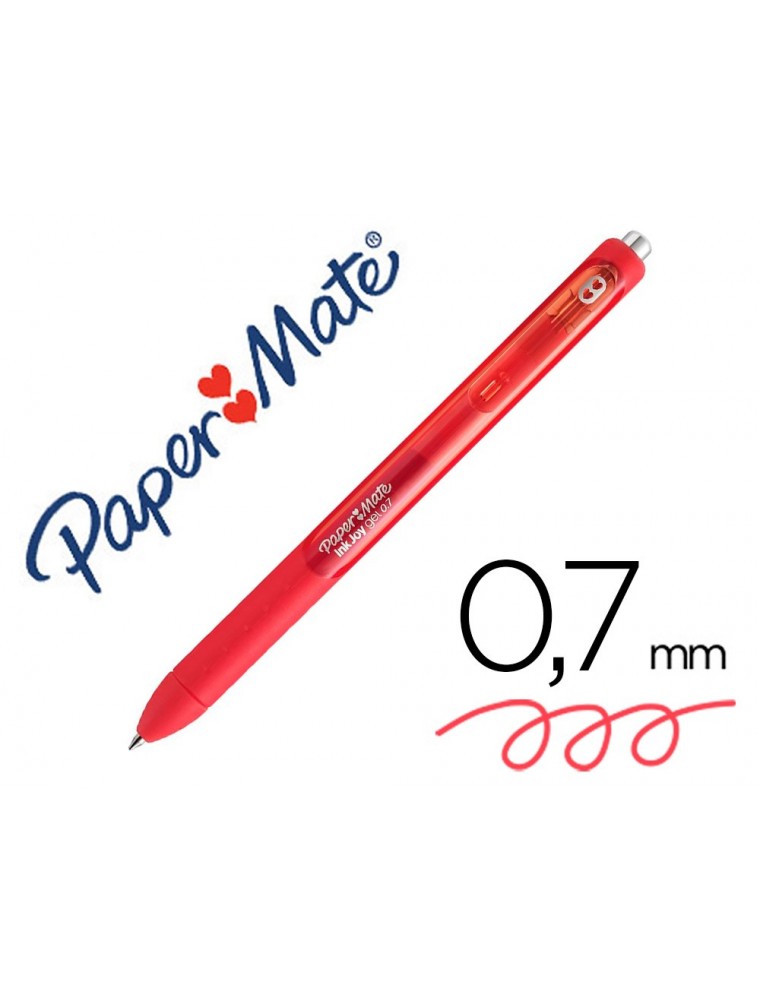 Boligrafo paper mate inkjoy retractil gel pen trazo 0,7 mm rojo