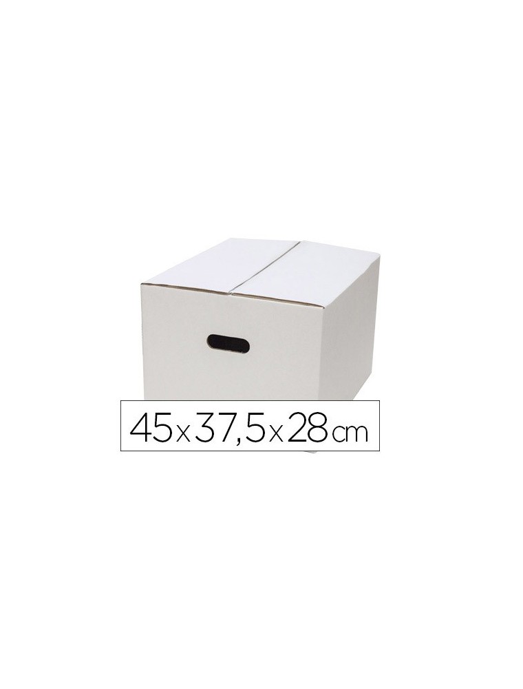 Caja para embalar q-connect blanca con asas doble canal 450x280 mm