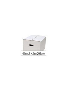 Caja para embalar q-connect blanca con asas doble canal 450x280 mm