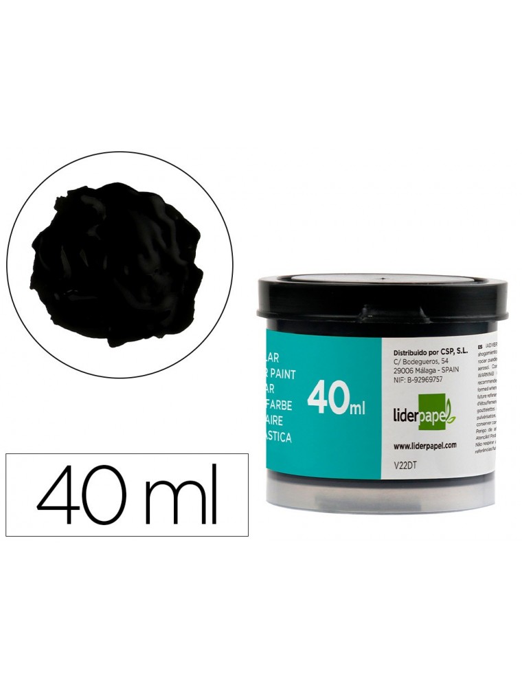 Tempera liderpapel escolar 40 ml negro