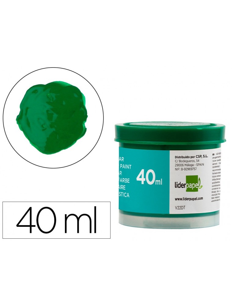 Tempera liderpapel escolar 40 ml verde