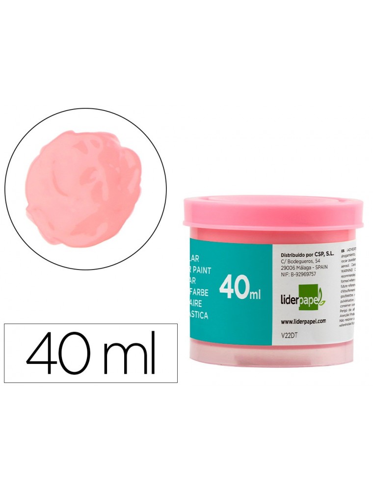 Tempera liderpapel escolar 40 ml rosa