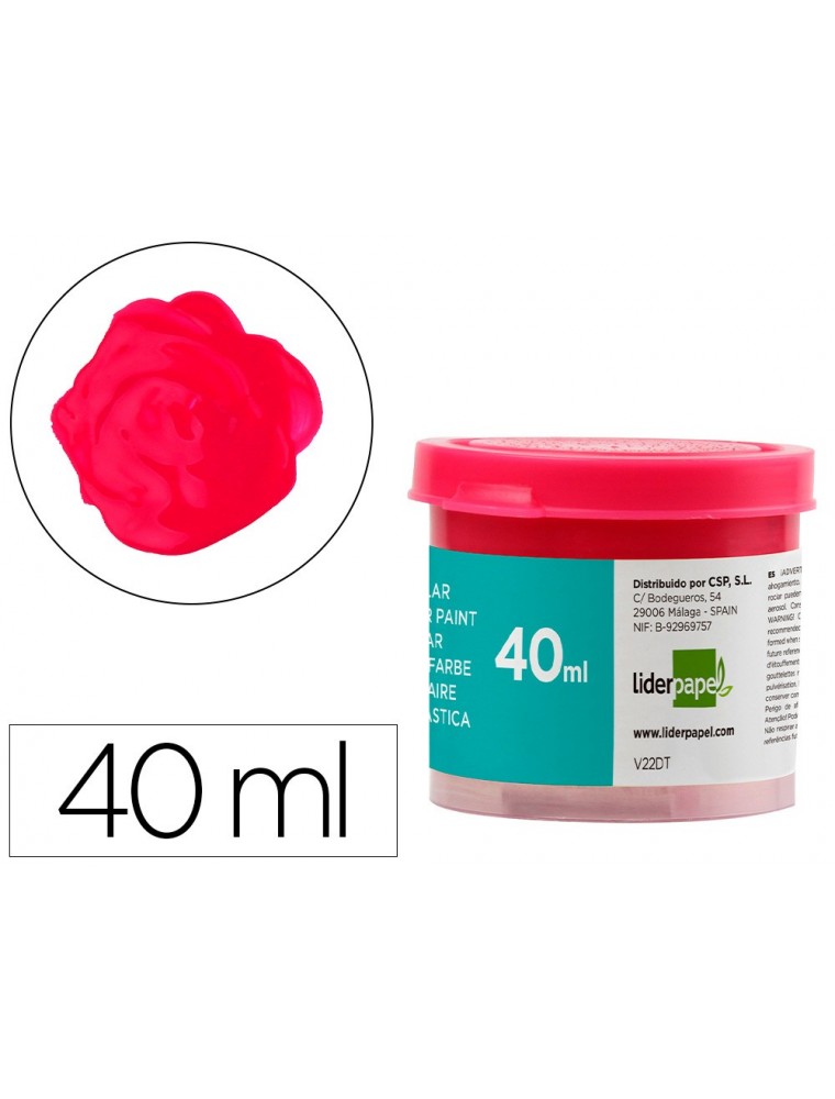 Tempera liderpapel escolar 40 ml magenta