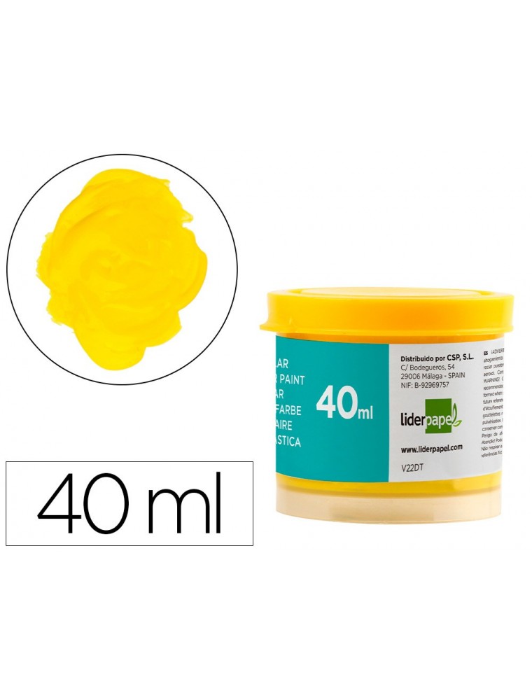 Tempera liderpapel escolar 40 ml amarillo