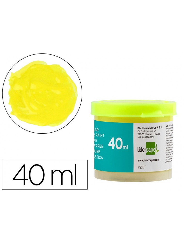 Tempera liderpapel escolar 40 ml amarillo limon