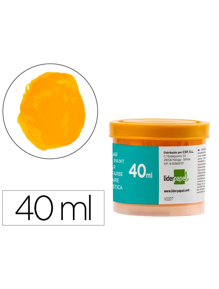 Tempera liderpapel escolar 40 ml amarillo oro