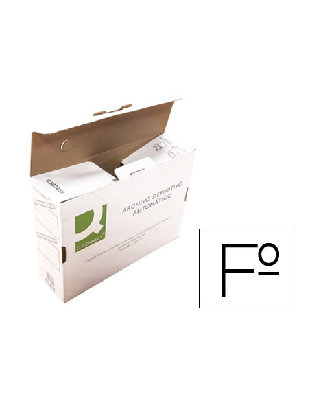 Caja archivo definitivo q-connect folio carton reciclado cierre con lengueta 255x360x100 mm