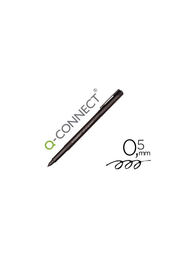 Rotulador q-connect retroproyeccion punta fibra super fina redonda 0.5 mm permanente negro