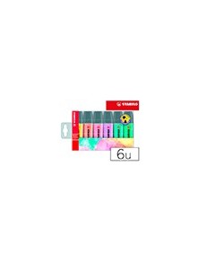 Rotulador stabilo boss pastel fluorescente 70 estuche de 6 unidades surtidas