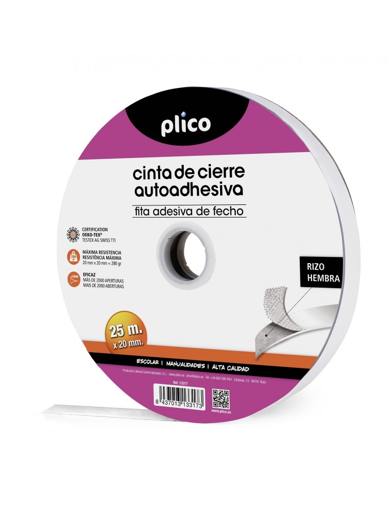 VELCRO ADHESIVO 20MM ROLLO DE 25M