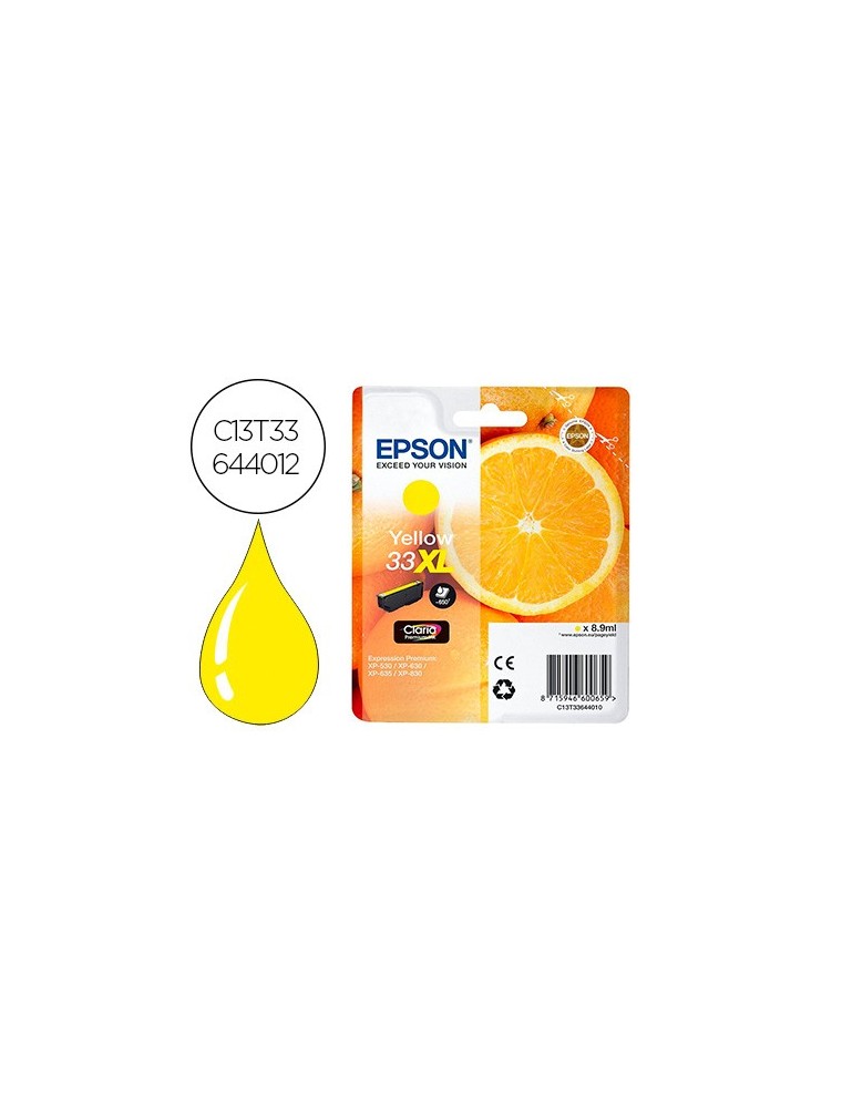 Epson Cartucho Inyeccion Tinta Amarillo 33Xl Para Xp-530Xp630Xp635Xp830