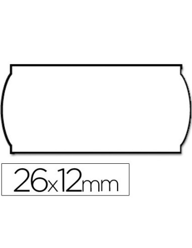 Etiquetas meto onduladas 26x12 mm blanca adh.2 rollo de 1500 etiquetas troqueladas (p+t) para etiquetadora tovel