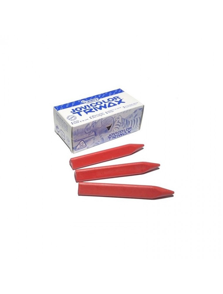 Lapices de cera color - estuche  12 unidades color rojo jovicolor triwax