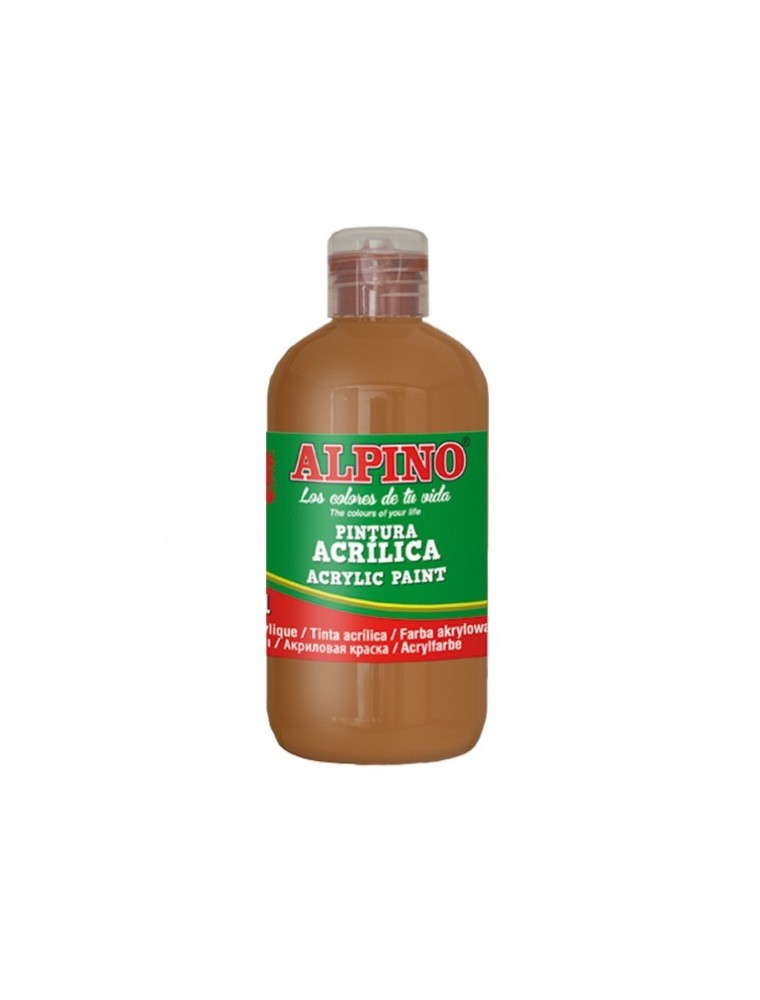 Pintura acrilica escolar botella 250 ml marron alpino