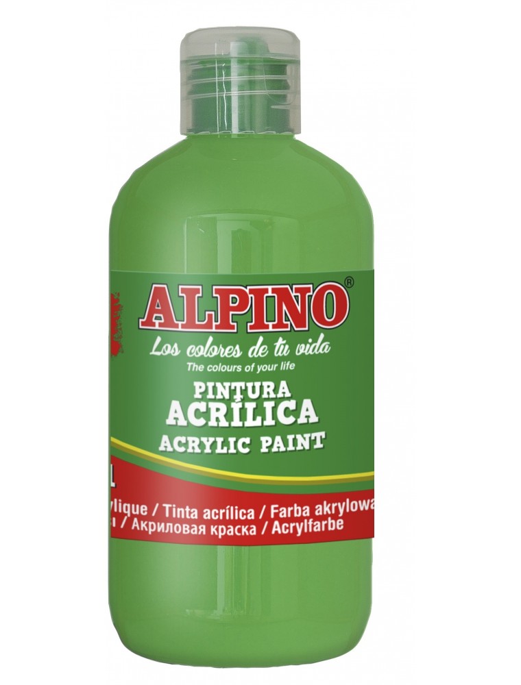 PINTURA acrílica ESCOLAR BOTELLA 250 ML VERD CLAR ALPÍ