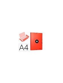 Carpeta liderpapel antartik gomas a4 3 solapas carton forrado color roja