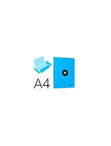 Carpeta liderpapel antartik gomas a4 3 solapas carton forrado color azul