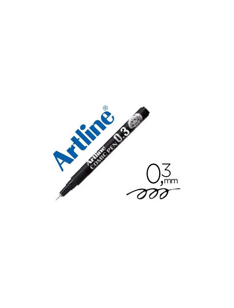 Rotulador artline calibrado micrometrico negro comic pen ek-283 punta poliacetal 0,3 mm resistente al agua