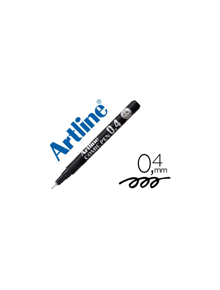 Rotulador artline calibrado micrometrico negro comic pen ek-284 punta poliacetal 0,4 mm resistente al agua