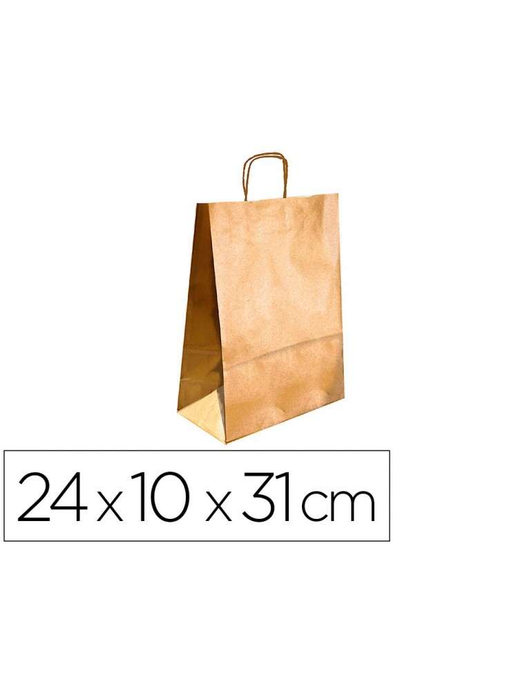 Bolsa kraft q-connect oro asa retorcida 240x100x310 mm