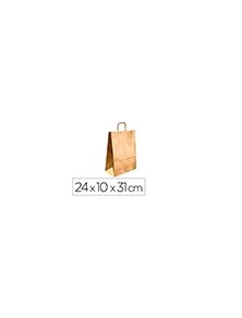 Bolsa kraft q-connect oro asa retorcida 240x100x310 mm