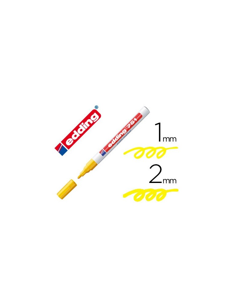 Rotulador edding punta fibra 751 amarillo punta redonda 1-2 mm