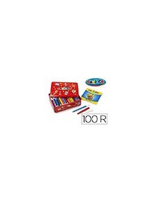 Rotulador carioca color kit caja metalica de 100 unidades surtidas  album colorear