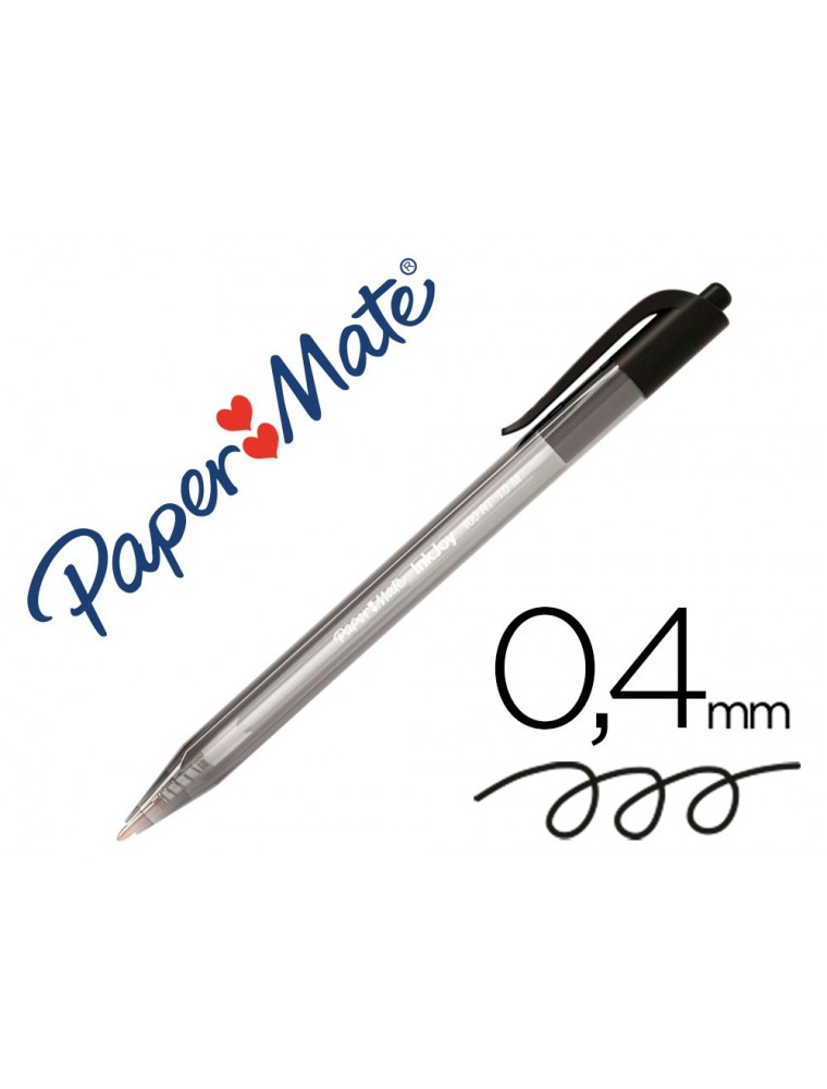 Boligrafo paper mate inkjoy 100 retractil punta media negro