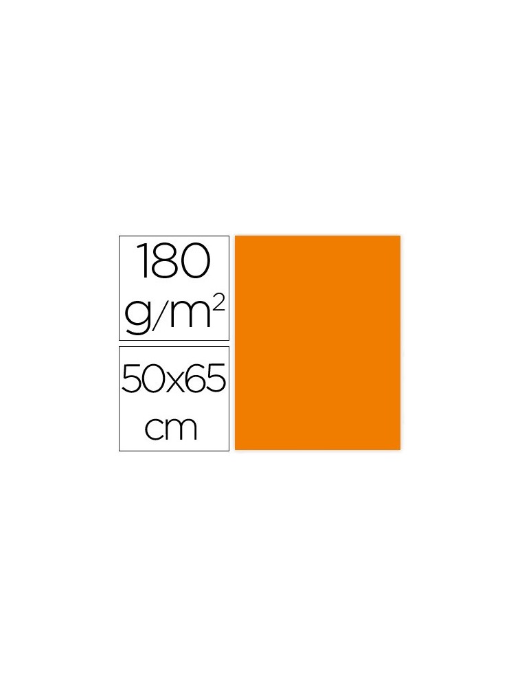 Cartulina liderpapel 50x65 cm 180gm2 naranja paquete de 25