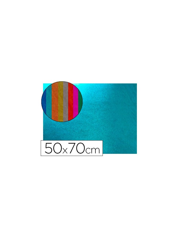 Goma eva liderpapel 50x70 cm espesor 2 mm metalizada azul claro