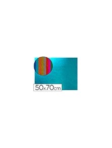 Goma eva liderpapel 50x70 cm espesor 2 mm metalizada azul claro