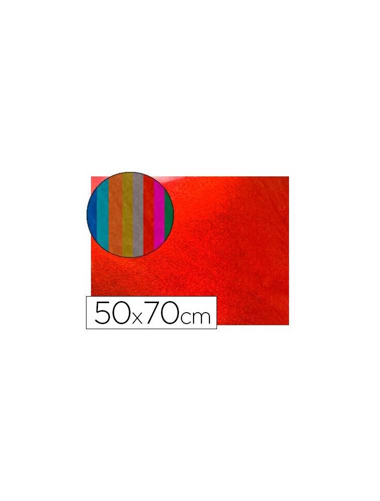 Goma eva liderpapel 50x70 cm espesor 2 mm metalizada rojo