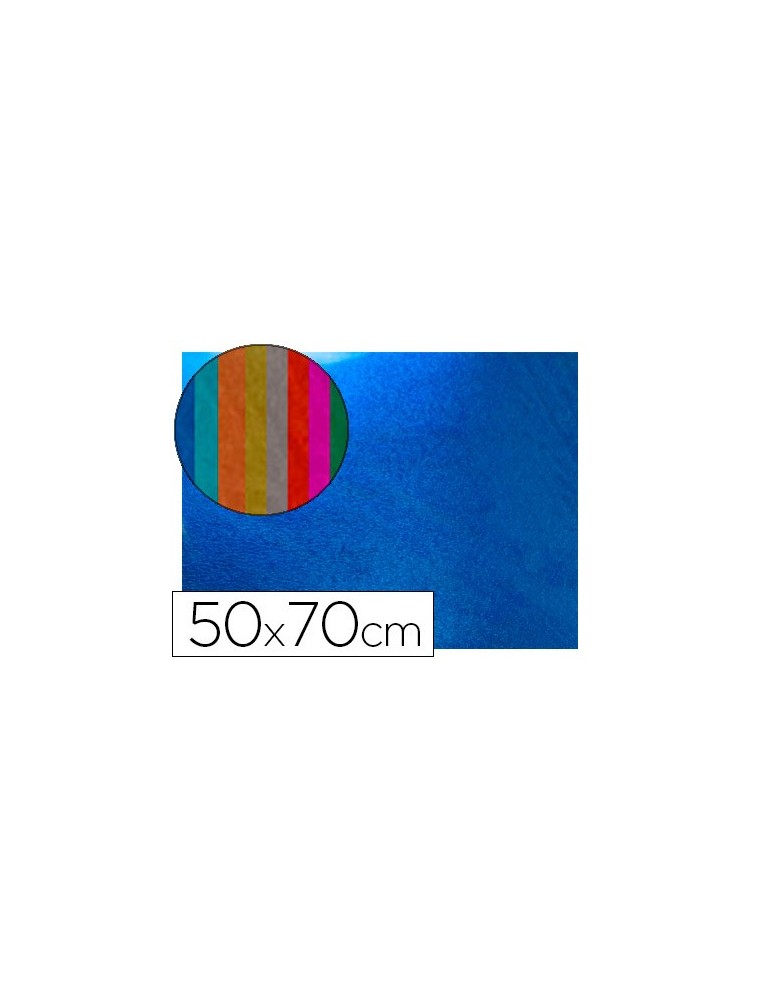 Goma eva liderpapel 50x70 cm espesor 2 mm metalizada azul